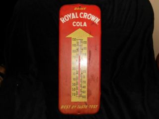 Large Vintage 1954 Rc Royal Crown Cola Soda Pop 26 " Metal Thermometer Sign