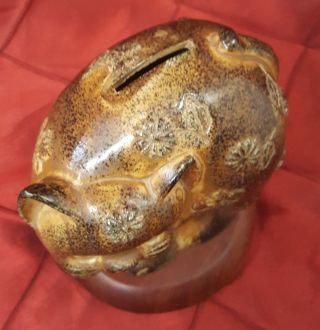 Cat Piggy Bank Vintage Japanese Pottery Ceramic 3