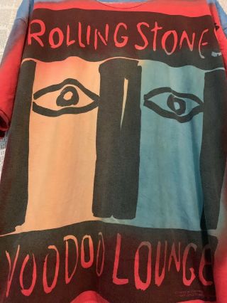 Vtg 90s The Rolling Stones Voodoo Lounge Rock Band T - shirt 2