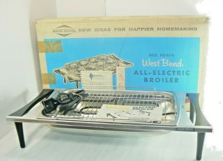 Vintage West Bend Electric Broiler Indoor Grill Mcm 15414 Complete Euc