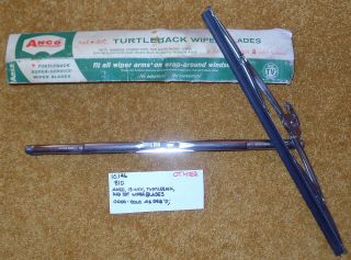 Vintage Anco 13 " Turtleback Red Dot Wiper Blades (bright Stainless) Nos 810