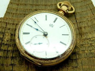 Vintage Columbus Watch Co.  Gold Filled Key Wind Pocket Watch 16 Size