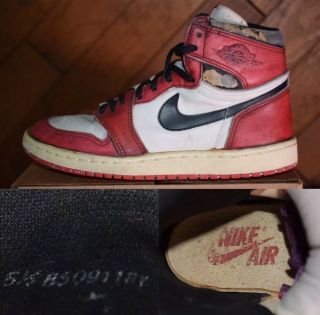 1985 Nike Air Jordan 1 Og Chicago - Left Only Rare Men’s Size 5.  5