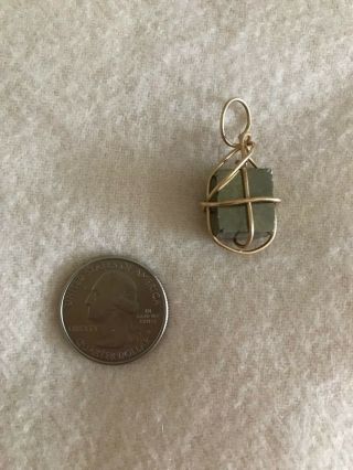 Kazuko Rare Gold Wire Wrapped Pyrite Pendant Nwot