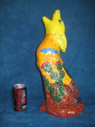 Vintage Mexican Folk Art Large 19 " Talavera Pottery Howling Coyote / Dog Statue