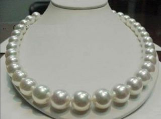 Huge Aaa 18 " Rare White 12 - 13mm South Sea Pearl Necklace 14k