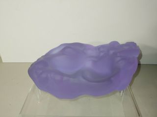 Vintage French Lalique? RARE Purple Frosted Crystal Glass Nude Woman Sculpture 2