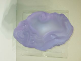 Vintage French Lalique? RARE Purple Frosted Crystal Glass Nude Woman Sculpture 3