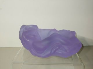 Vintage French Lalique? RARE Purple Frosted Crystal Glass Nude Woman Sculpture 6