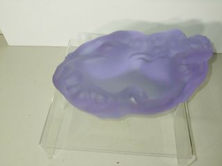 Vintage French Lalique? RARE Purple Frosted Crystal Glass Nude Woman Sculpture 7