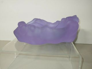 Vintage French Lalique? RARE Purple Frosted Crystal Glass Nude Woman Sculpture 8