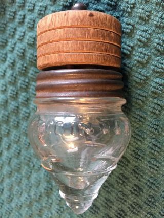 Vintage Avor Glass Candy Container Spinning Top Made In Usa