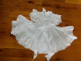 Mini World Girl White Party Dress w/ Lace and Ruffles Tie Back Size 2T Polka Dot 4