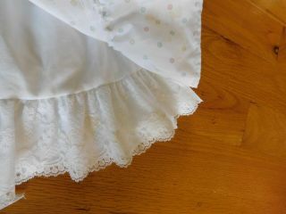 Mini World Girl White Party Dress w/ Lace and Ruffles Tie Back Size 2T Polka Dot 5