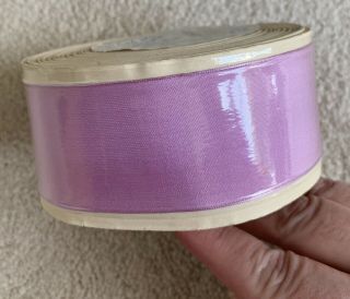 Vintage French 1.  25 " Wide Acetate Ribbon 25 Meters 27.  34’ Roll - Pristine - Lilac