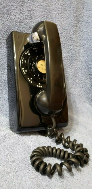 Vintage Western Electric Bell System Model A/b 554 Rotary Wall Phone Black 1959