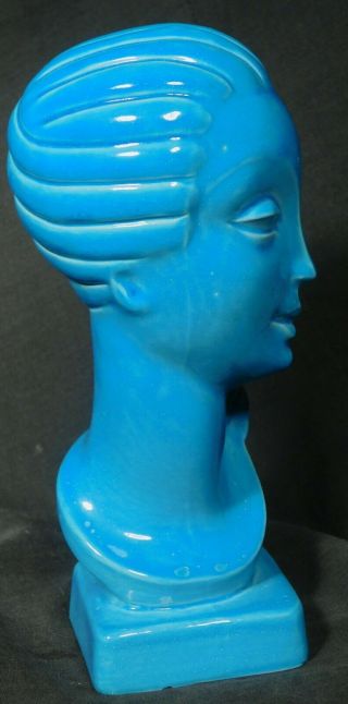 Vintage Art Deco Ceramic Sculpture Female Bust Indianapolis American Art Clay 4