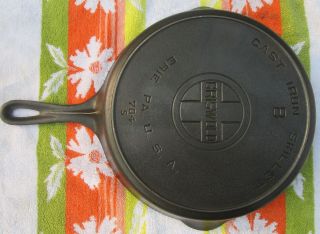 Vintage Griswold Cast Iron Skillet No.  8 Large Block Logo Heat Ring