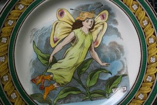 1878 Wedgwood Moth Fairy Plate Rare Helen J A Miles Midsummer 