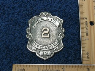 Vintage Cleveland Ohio Fire Department Fireman Breast Badge H& L Co.  2