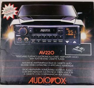 Vintage Audiovox Av - 220 Car Stereo Cassette Player Radio Nos 1992 Rare