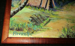 Hawaii VINTAGE SIGNED OIL PAINTING Fleurette Solid Hawaiian Koa Wood Frame 17x21 2