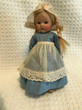 Vintage Vogue Seven Inch Dutch Girl Doll With Doll Stand