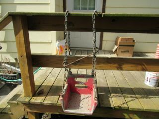 Vintage Mexico Forge Metal Kids Playground Swing W/ Chain