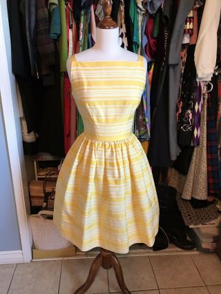 Vintage 1960s Spring Yellow Frock Dress