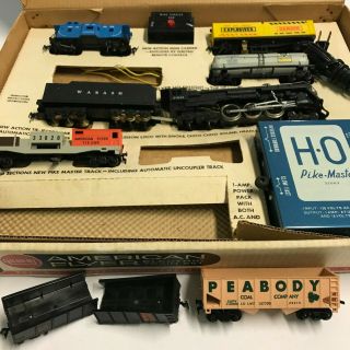 Vintage Gilbert American Flyer Electric Train Set HO,  Wabash Cannonball Orig Box 6