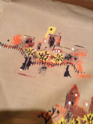Vintage April In Paris Millworth Converting Corp.  City Scene 2 Yards 44 