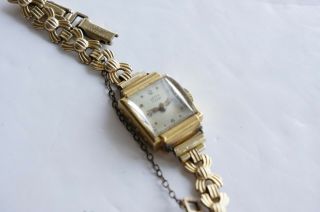 Ledo 15 Rubis Swiss Made Antique/vintage 18k Gold Watch 12k Rolled Gold Strap
