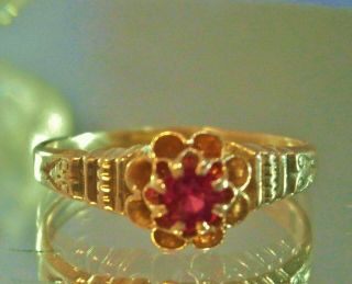 Ladies Ruby Ring 14k Gold Ring Size 5.  5 Dainty Vintage