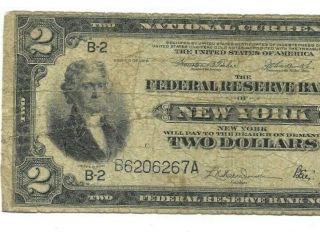 $2 (battleship Note) " 1914 " (national Currency) $2 " Battleship " Rare 1914 Wow