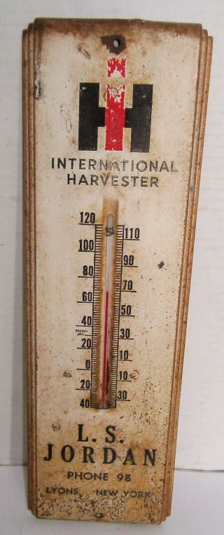 Vintage International Harvester Thermometer Lyons N.  Y.  2 Digit Phone