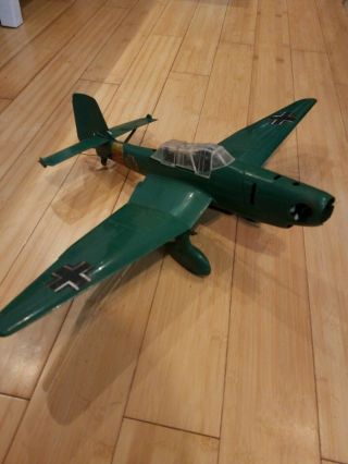 Vintage Cox Stuka Ju - 87d Airplane Thimble Drome Gas Powered Green Version Rare