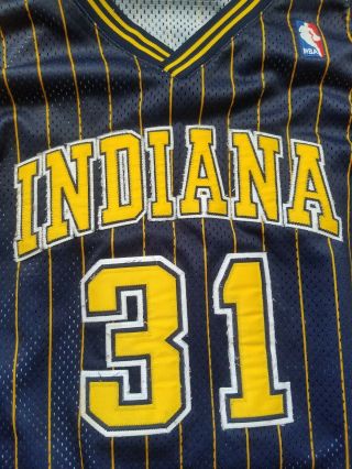Vtg Mens Champion Indiana Pacers Reggie Miller Authentic Jersey Size 48 2