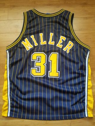 Vtg Mens Champion Indiana Pacers Reggie Miller Authentic Jersey Size 48 5
