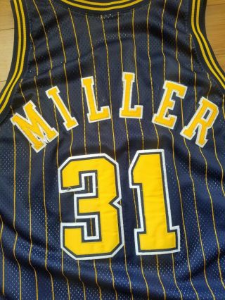 Vtg Mens Champion Indiana Pacers Reggie Miller Authentic Jersey Size 48 6