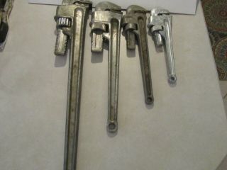 Vintage Schick Aluminum Pipe Wrench Set,  10 " 13 ".  18.  24