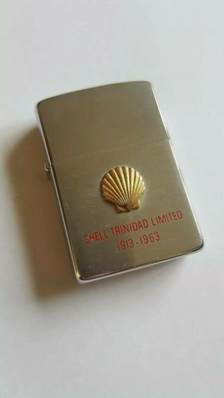 Vintage Shell Trinidad Company 50th Anniversary Zippo Lighter 1963