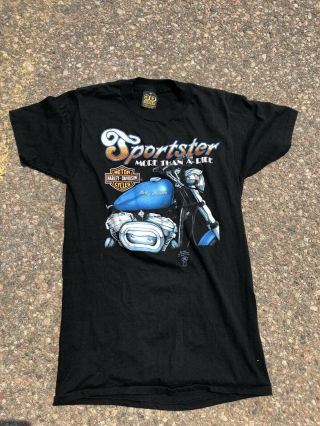 Vtg Rare 3d Emblem Shirt Vintage 1980s Harley Davidson Sportster T - Shirt Hd 1986
