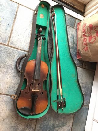 Vintage Stainer Violin 4/4 Size With Two Bows And Geib Case