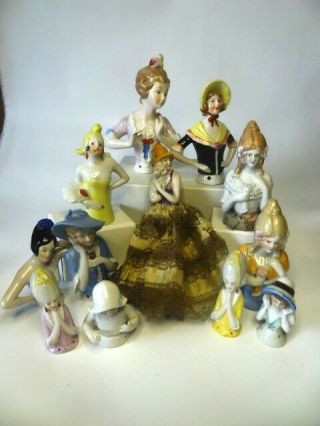 Antique Porcelain Half Dolls,  German,  Japanese