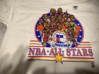 Vintage Nwt 89 NBA All Star Game Caricature T - Shirt XL Salem 2