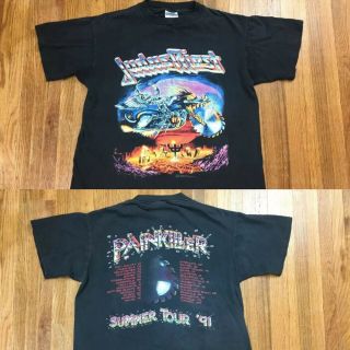 Vintage Judas Priest Concert T Shirt Sz Medium Painkiller Metal Tour Rock Tee