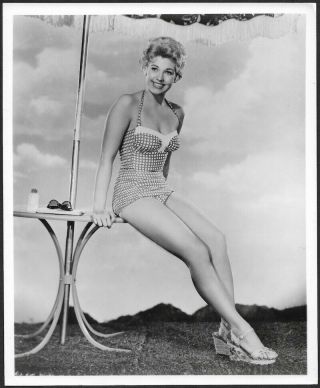 Bathing Beauty Blonde Bombshell Kim Novak Vintage 1950s Pin - Up Photograph