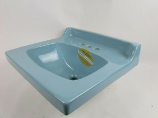 Blue Bathroom Sink Retro Blue 12 Square 19x17 old stock 12 - 224 Vintage 2