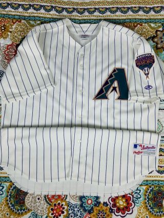 Arizona Diamondbacks Rawlings Authentic Vintage Pinstripe Baseball Jersey Sz 52