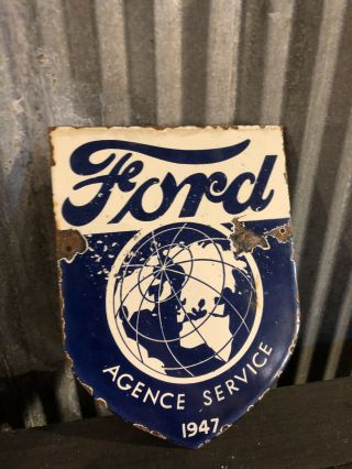 Porcelain Ford Car Truck Sign Antique Vintage Tractor Gas Pump Dealer Texaco